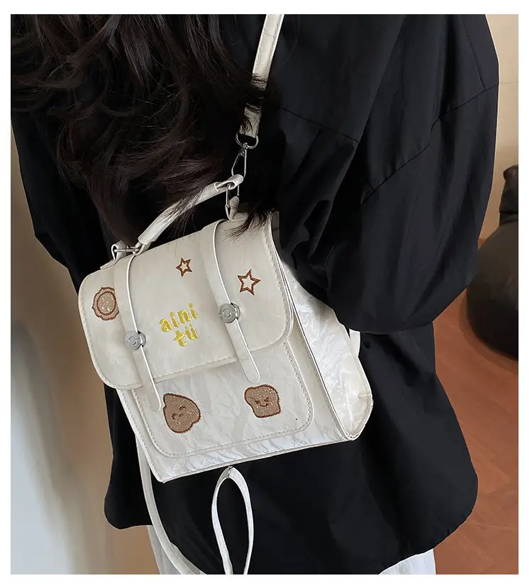 Women's White Embroidered Shoulder Crossbody Bag 2025 — feature 2
