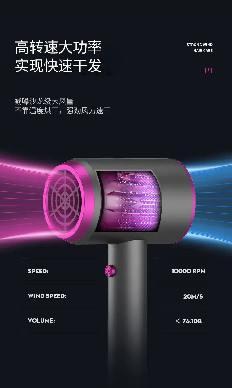 Mini Hair Dryer with Shake Sound & Tripping Protection — feature 5