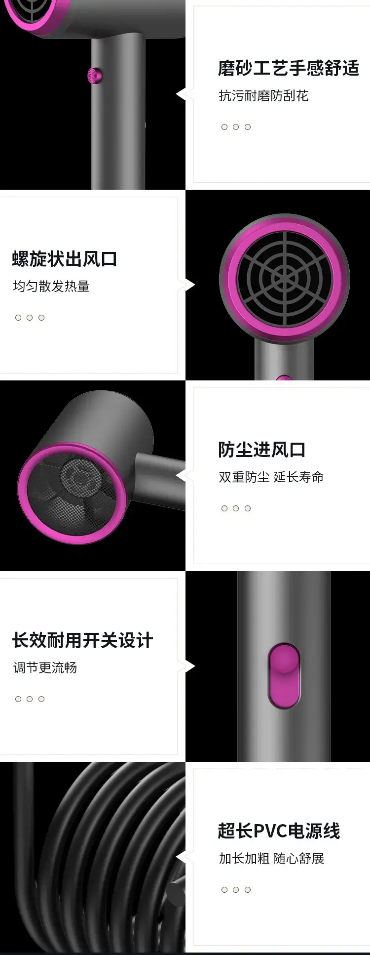 Mini Hair Dryer with Shake Sound & Tripping Protection — feature 6