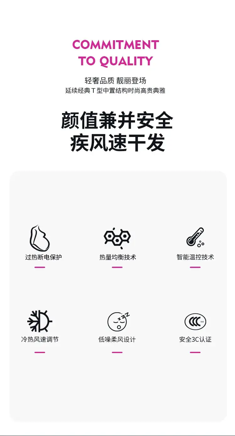 Mini Hair Dryer with Shake Sound & Tripping Protection — feature 7