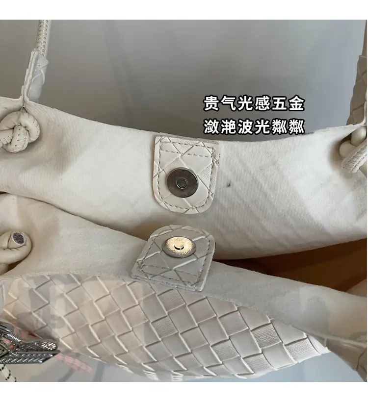 Women's Yellow Woven Hand Bag with Zipper Compartment — feature 4