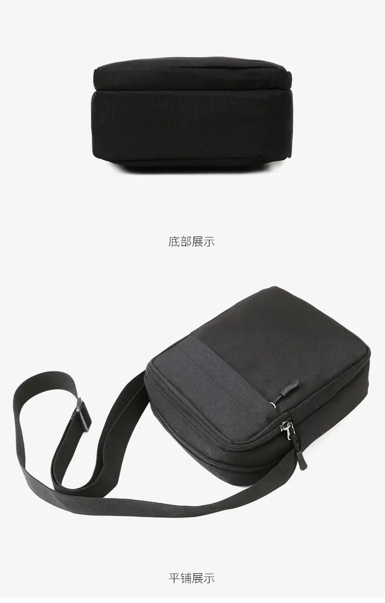 Men's Black Oxford Cloth Shoulder Bag Large Capacity Travel — feature 11