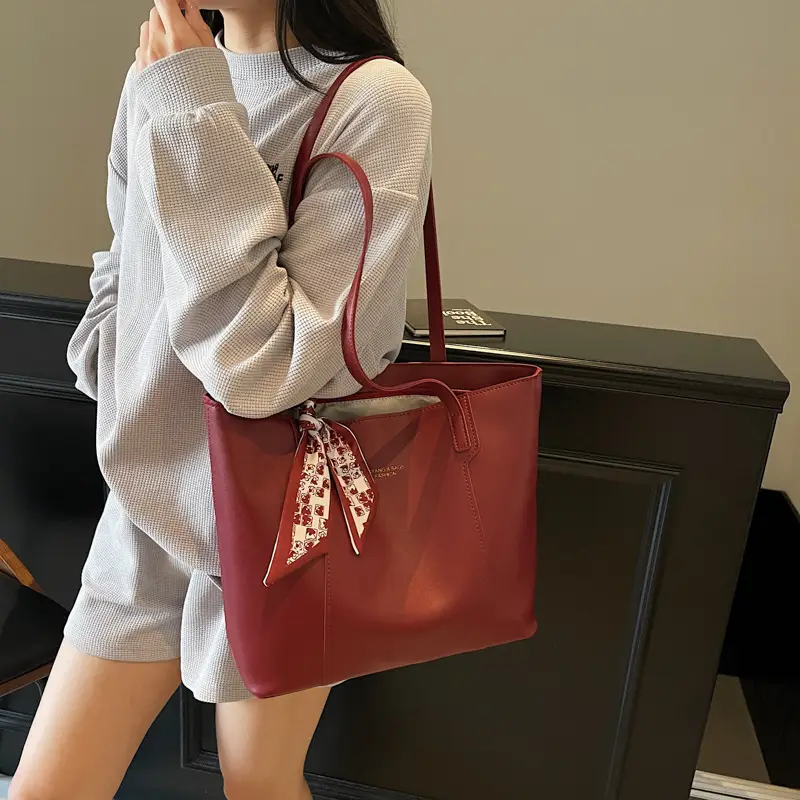 Women's Red Crossbody Bag with Bow Decor - Image 8