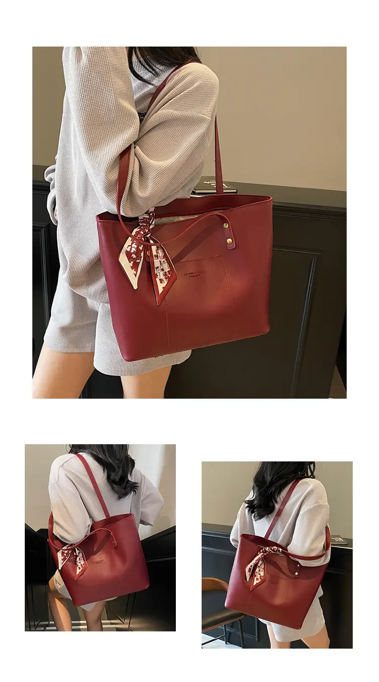 Women's Red Crossbody Bag with Bow Decor — feature 10