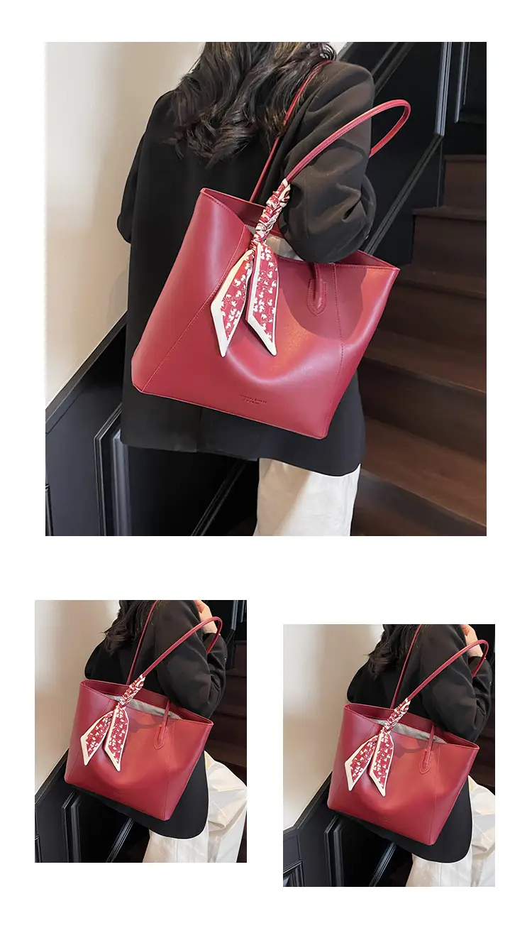 Women's Red Crossbody Bag with Bow Decor — feature 12