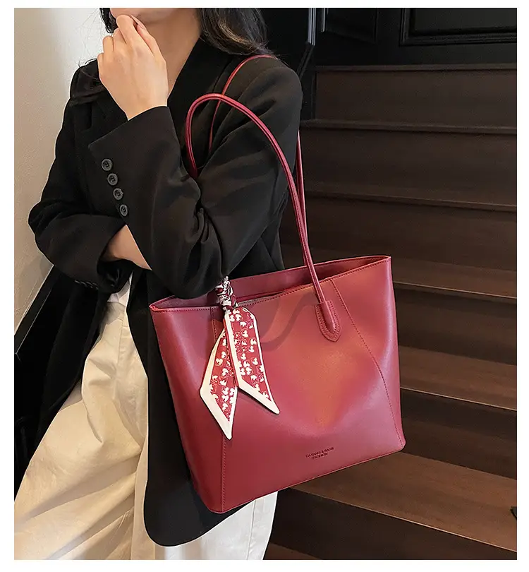 Women's Red Crossbody Bag with Bow Decor — feature 2