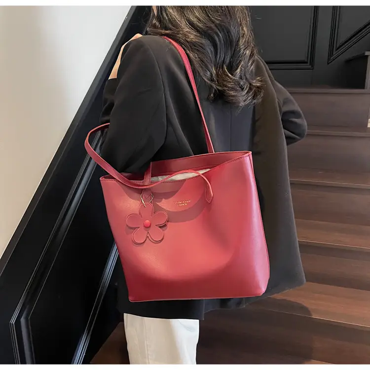 Women's Red Crossbody Bag with Bow Decor — feature 34