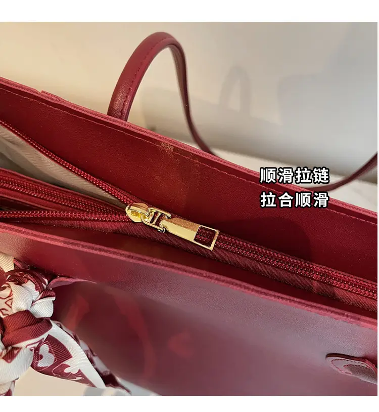 Women's Red Crossbody Bag with Bow Decor — feature 4