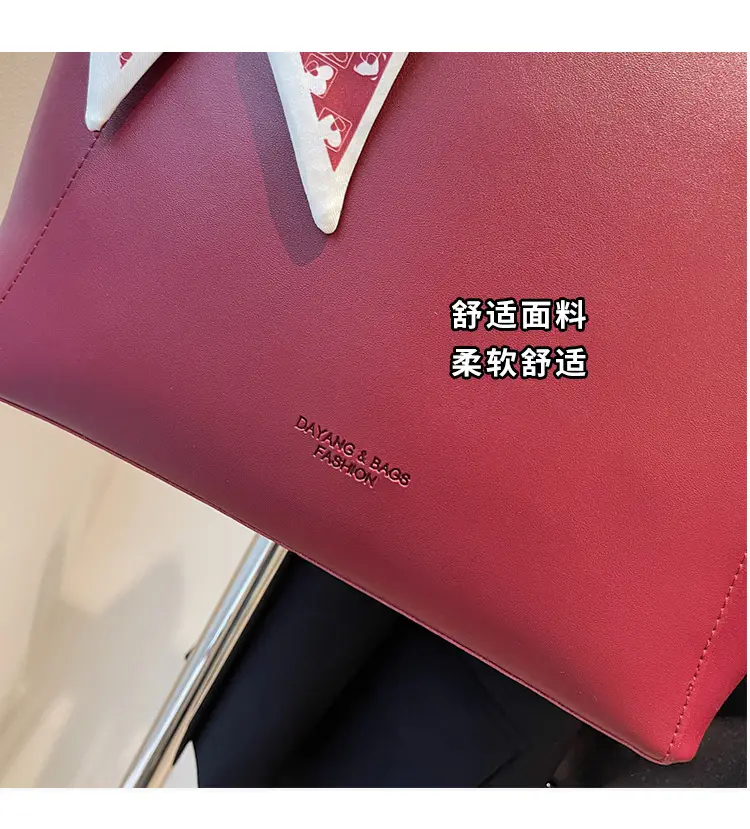 Women's Red Crossbody Bag with Bow Decor — feature 6