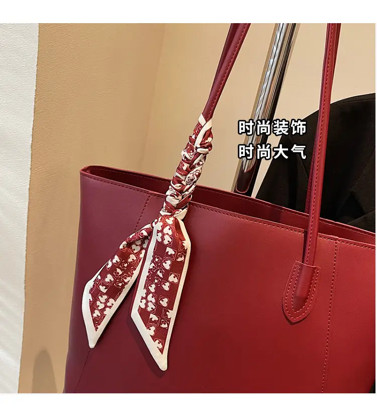 Women's Red Crossbody Bag with Bow Decor — feature 7