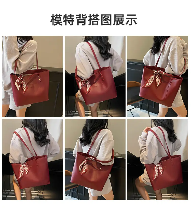 Women's Red Crossbody Bag with Bow Decor — feature 9