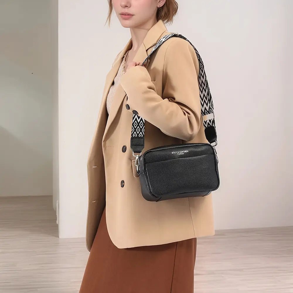 Women's PU Crossbody Bag with Zigzag Strap, 5 Colors - Image 7
