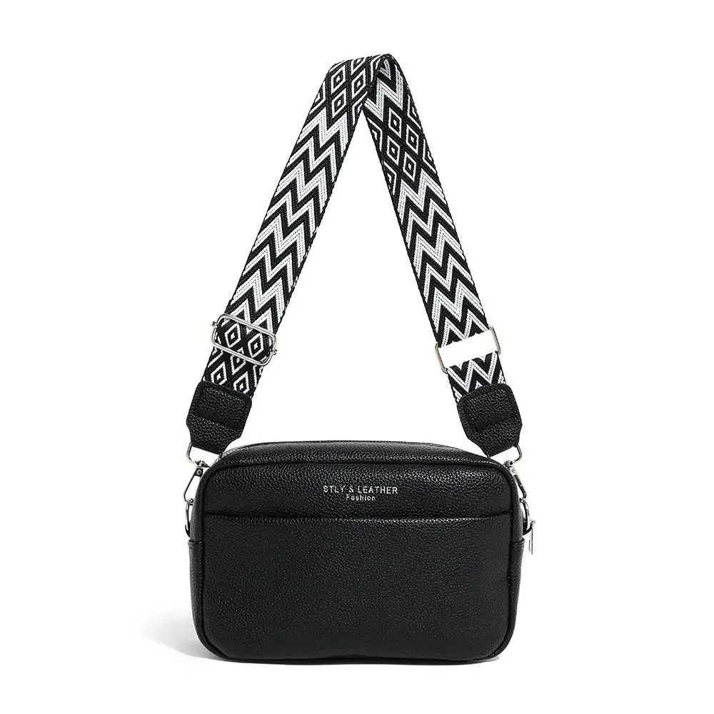 Women's PU Crossbody Bag with Zigzag Strap, 5 Colors - Image 8