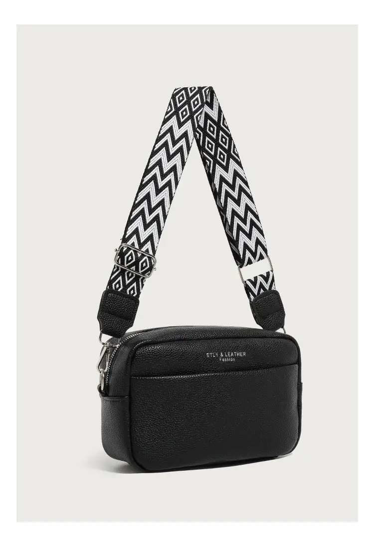 Women's PU Crossbody Bag with Zigzag Strap, 5 Colors — feature 17
