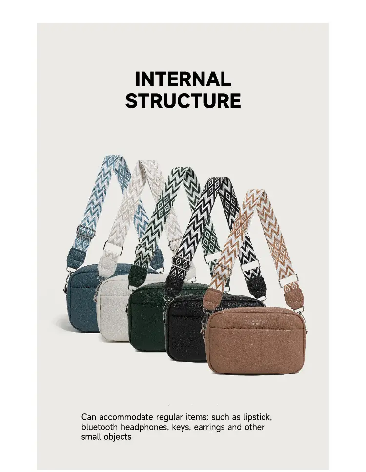 Women's PU Crossbody Bag with Zigzag Strap, 5 Colors — feature 7