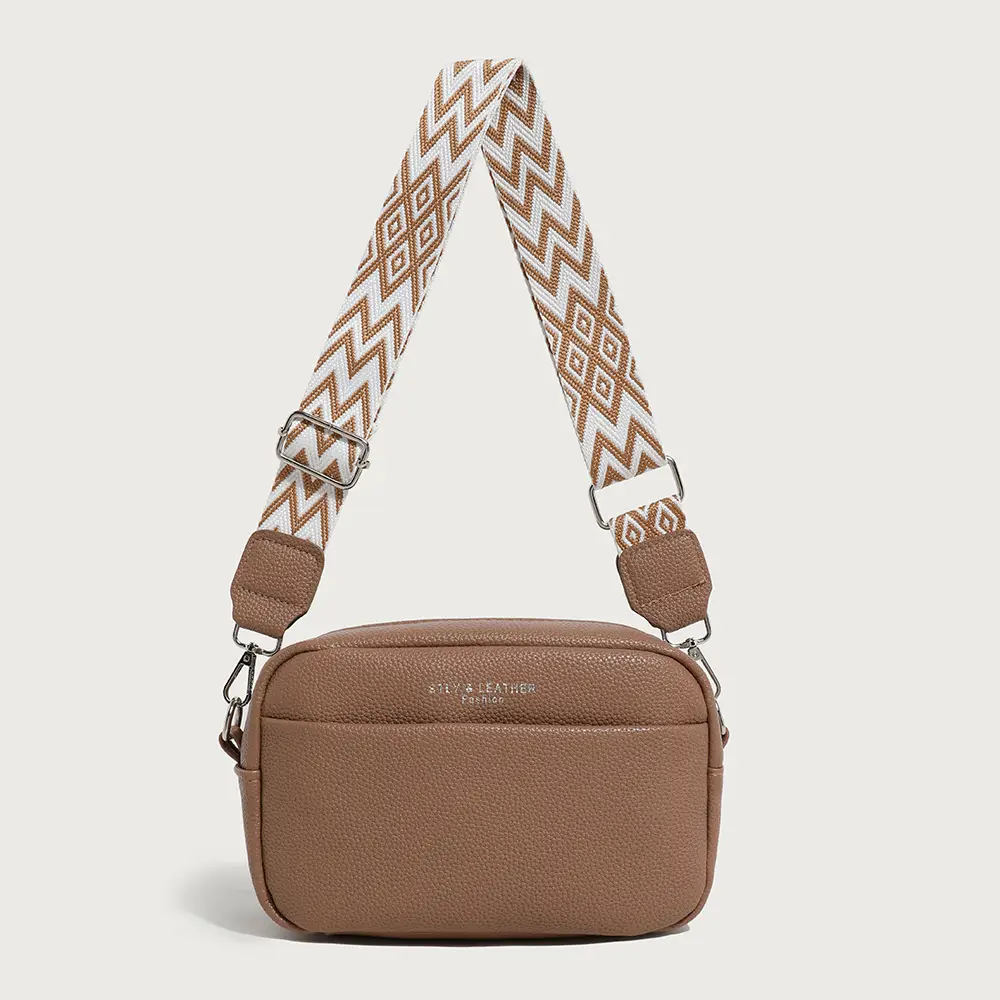 Women's PU Crossbody Bag with Zigzag Strap, 5 Colors - Image 3