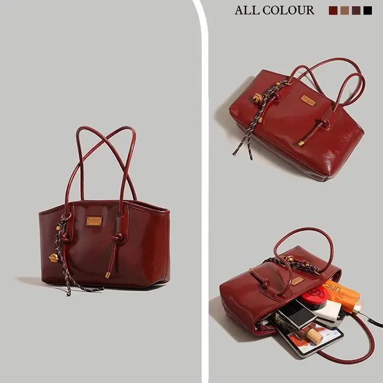 Red Festive Bride Wedding Bag Large Capacity Women's Tote