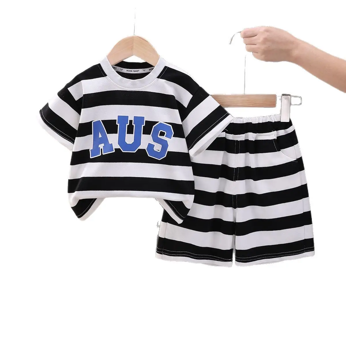 Baby Striped T-Shirt Suit 2025 Boys Summer 2-Piece - Image 5