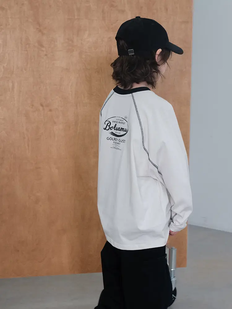 Boys Long Sleeve T-Shirt White 2026 Autumn Base - Image 5