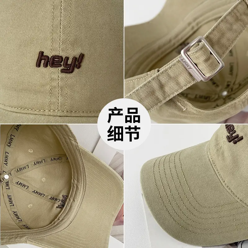 Women Cotton Baseball Cap Navy White Embroidered Wide Brim - Image 7