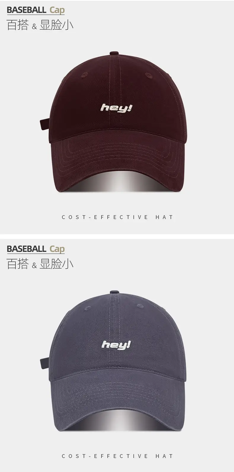 Women Cotton Baseball Cap Navy White Embroidered Wide Brim — feature 22