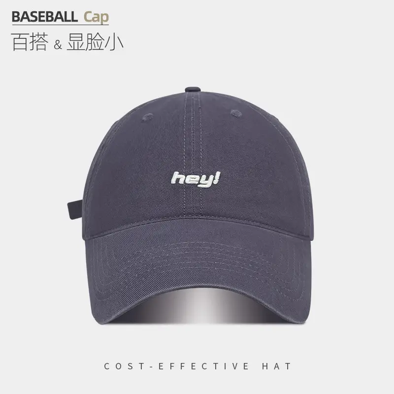 Women Cotton Baseball Cap Navy White Embroidered Wide Brim - Image 4