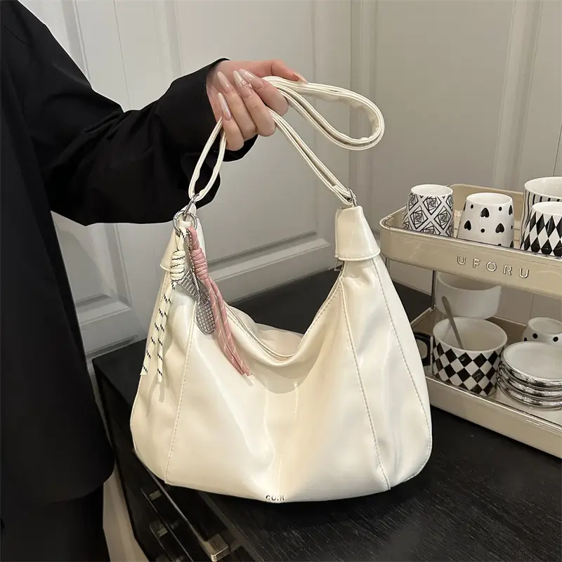 Women's Cream White Large Capacity Shoulder Crossbody Bag - Image 5