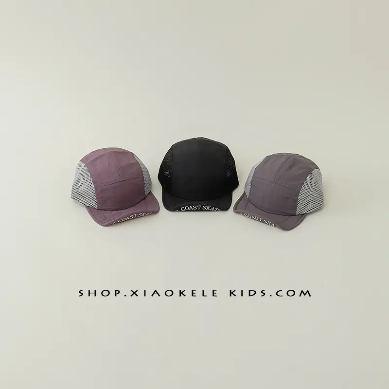Kids Beanie Grey Mesh Sunshade Cap Spring Autumn