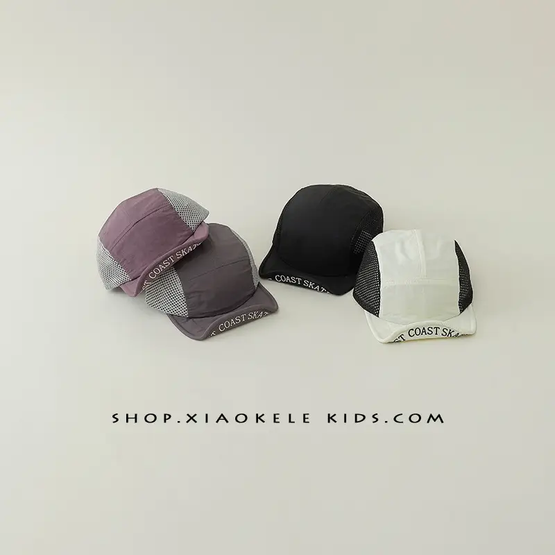 Kids Beanie Grey Mesh Sunshade Cap Spring Autumn