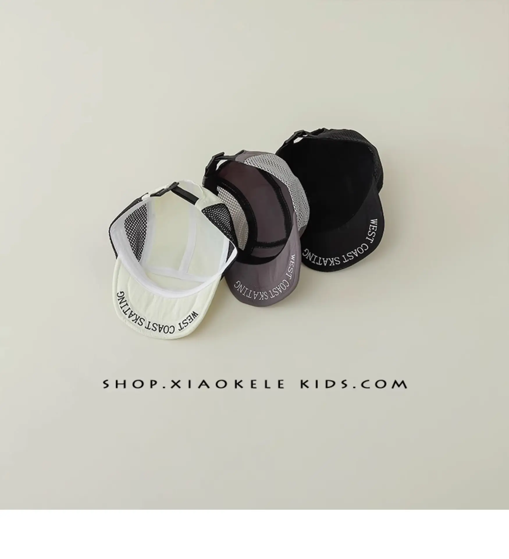 Kids Beanie Grey Mesh Sunshade Cap Spring Autumn — feature 10