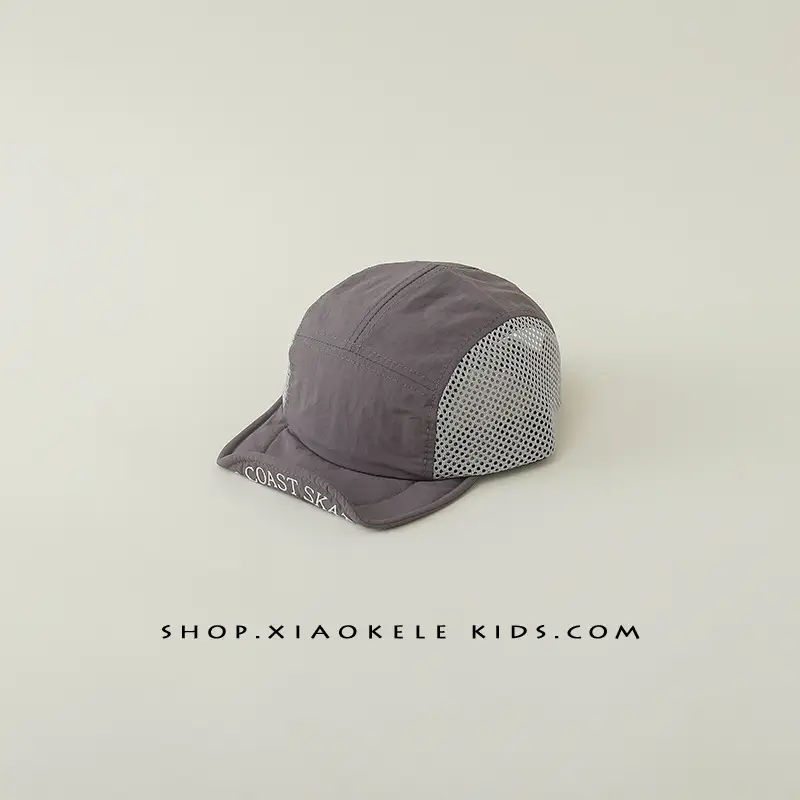 Kids Beanie Grey Mesh Sunshade Cap Spring Autumn