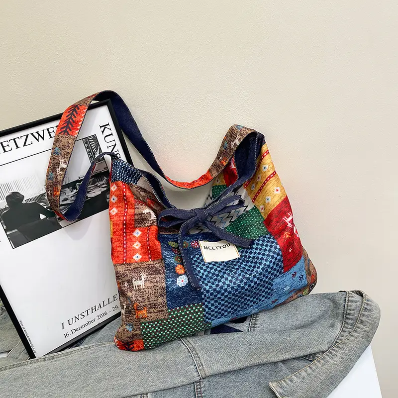 Ethnic Vintage Patchwork Shoulder Bag Large Capacity - Image 4
