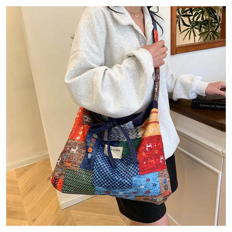 Ethnic Vintage Patchwork Shoulder Bag Large Capacity — feature 17