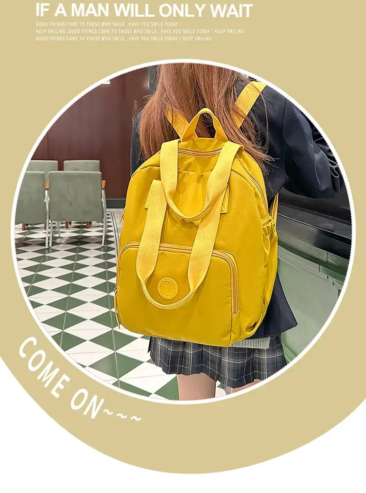 Women Yellow 2026 Casual Travel Backpack Large Capacity — feature 6
