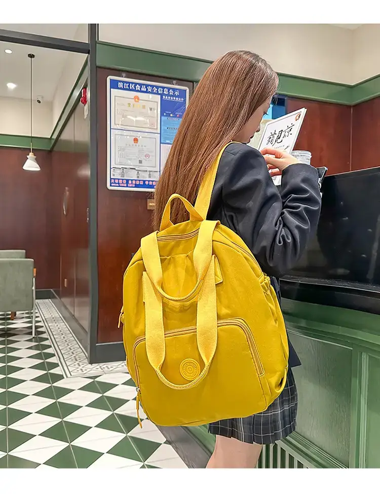 Women Yellow 2026 Casual Travel Backpack Large Capacity — feature 7