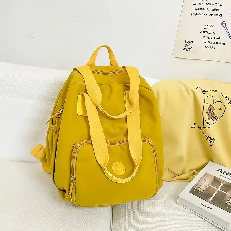 Women Yellow 2026 Casual Travel Backpack Large Capacity - Image 3