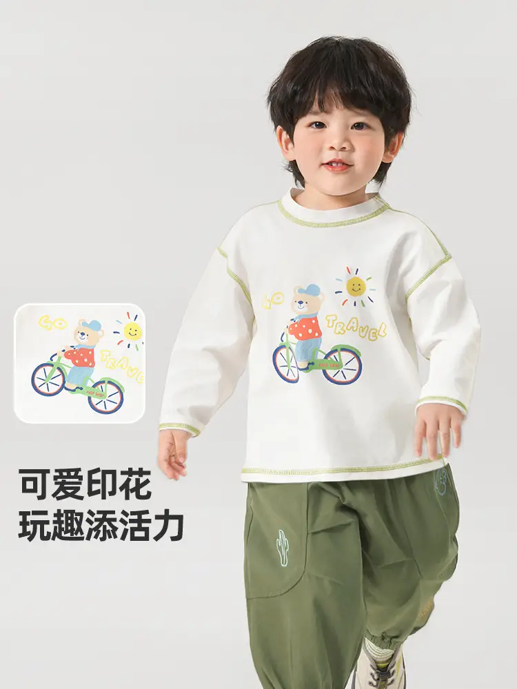 Baby Long Sleeve T-Shirt White Soft Cotton Spring - Image 4