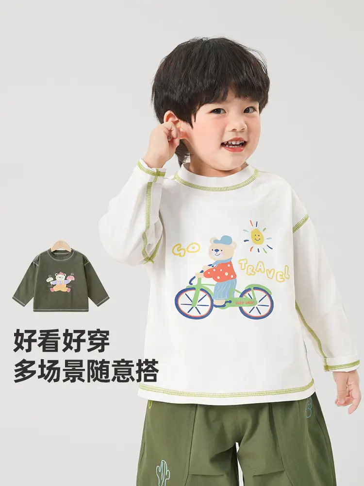 Baby Long Sleeve T-Shirt White Soft Cotton Spring - Image 5