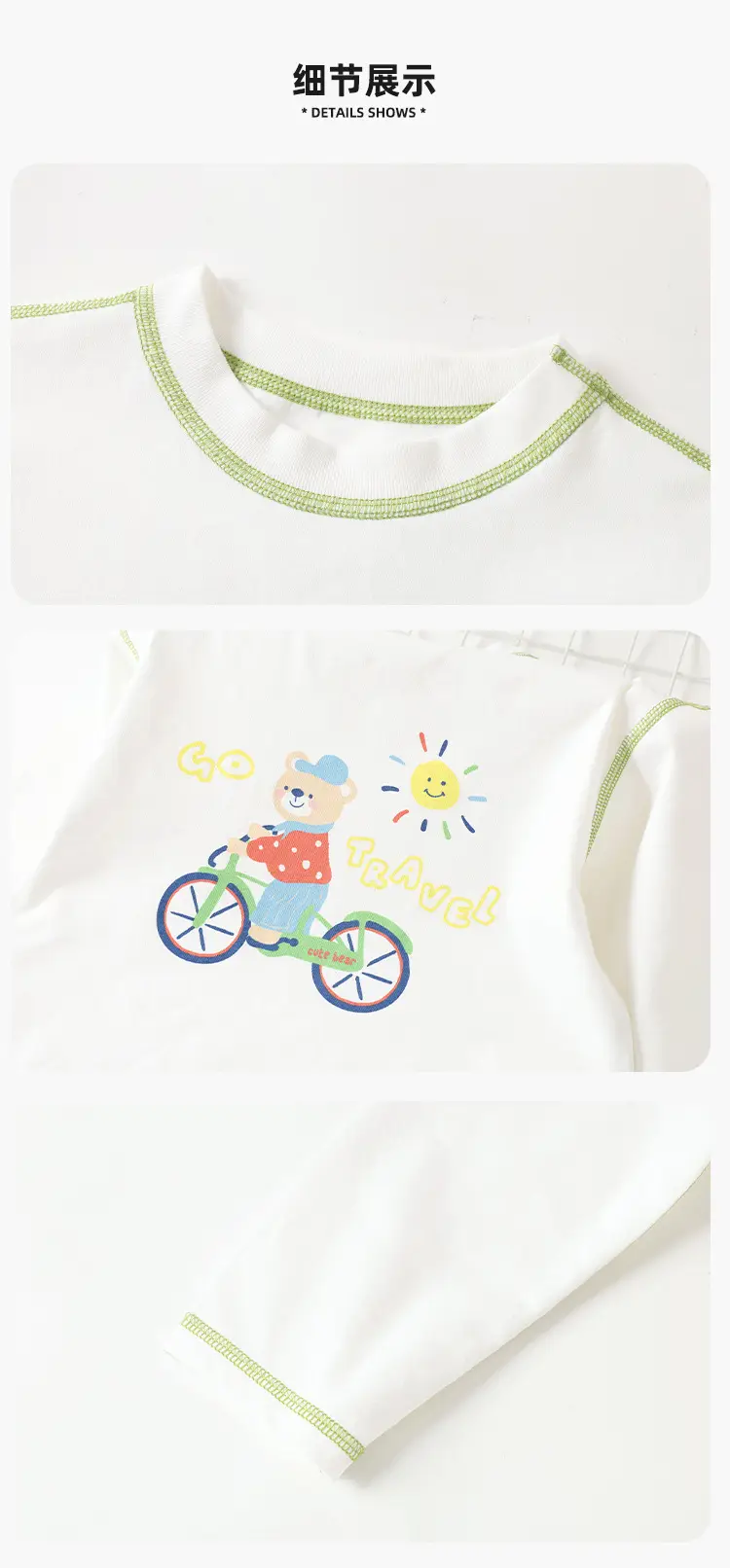 Baby Long Sleeve T-Shirt White Soft Cotton Spring — feature 7