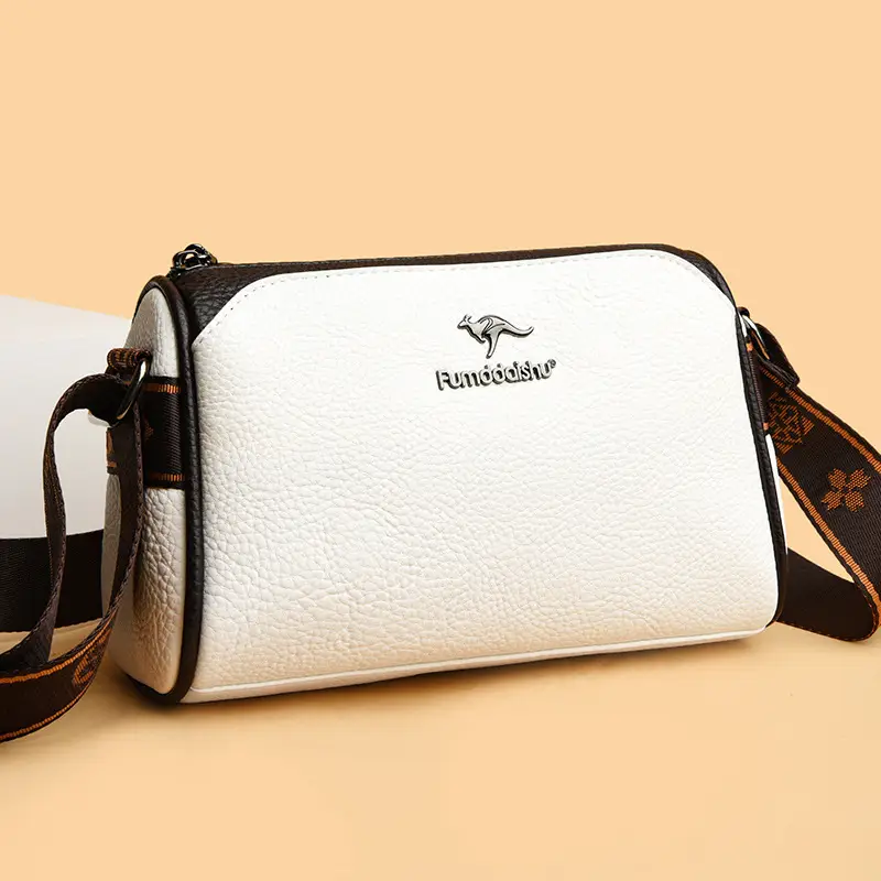 2025 Women's Black PU Leather Shoulder Bag with LV Print Strap - Image 6