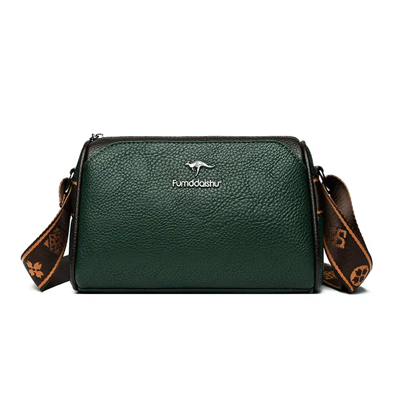 2025 Women's Black PU Leather Shoulder Bag with LV Print Strap - Image 3