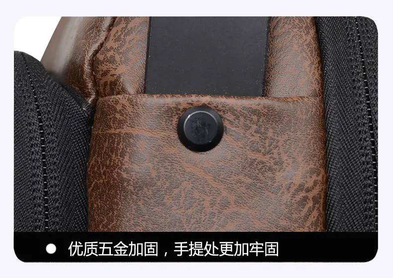 Men's Multi-Use Crossbody Bag Brown Leather Casual Sports Bag — feature 20