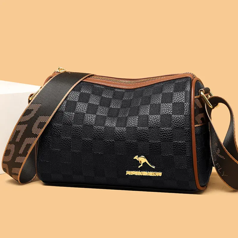 2025 New Textured Embossed Women's Zipper Partition Crossbody Bag - Image 4