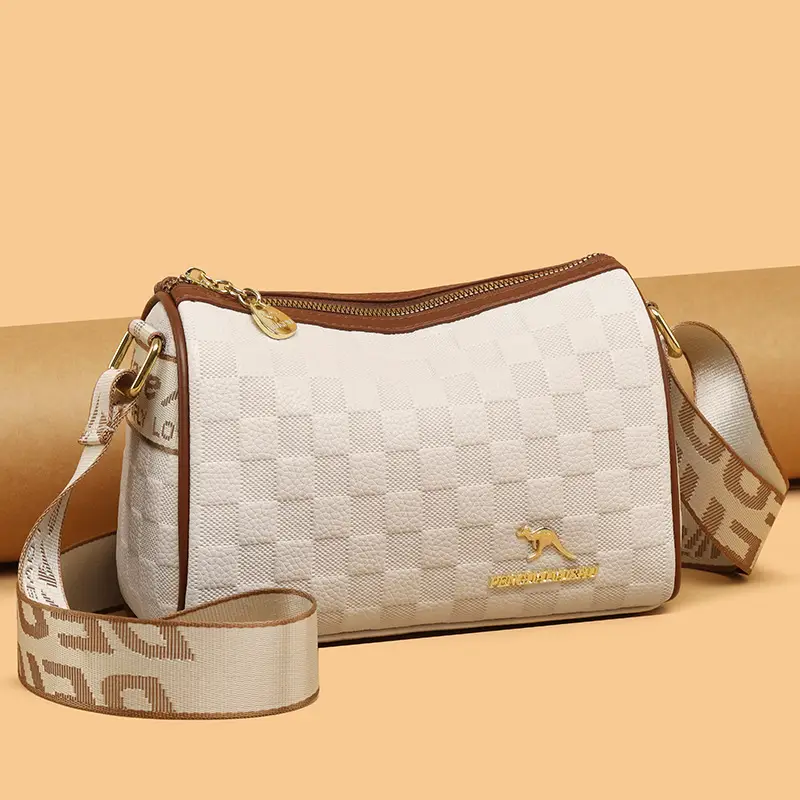2025 New Textured Embossed Women's Zipper Partition Crossbody Bag - Image 5
