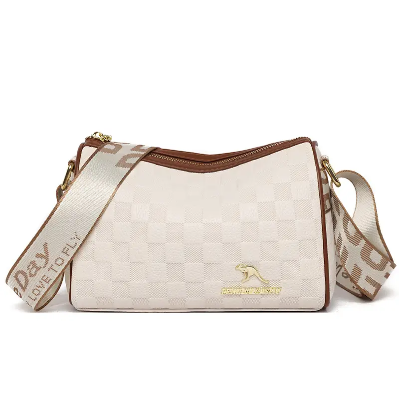 2025 New Textured Embossed Women's Zipper Partition Crossbody Bag - Image 2