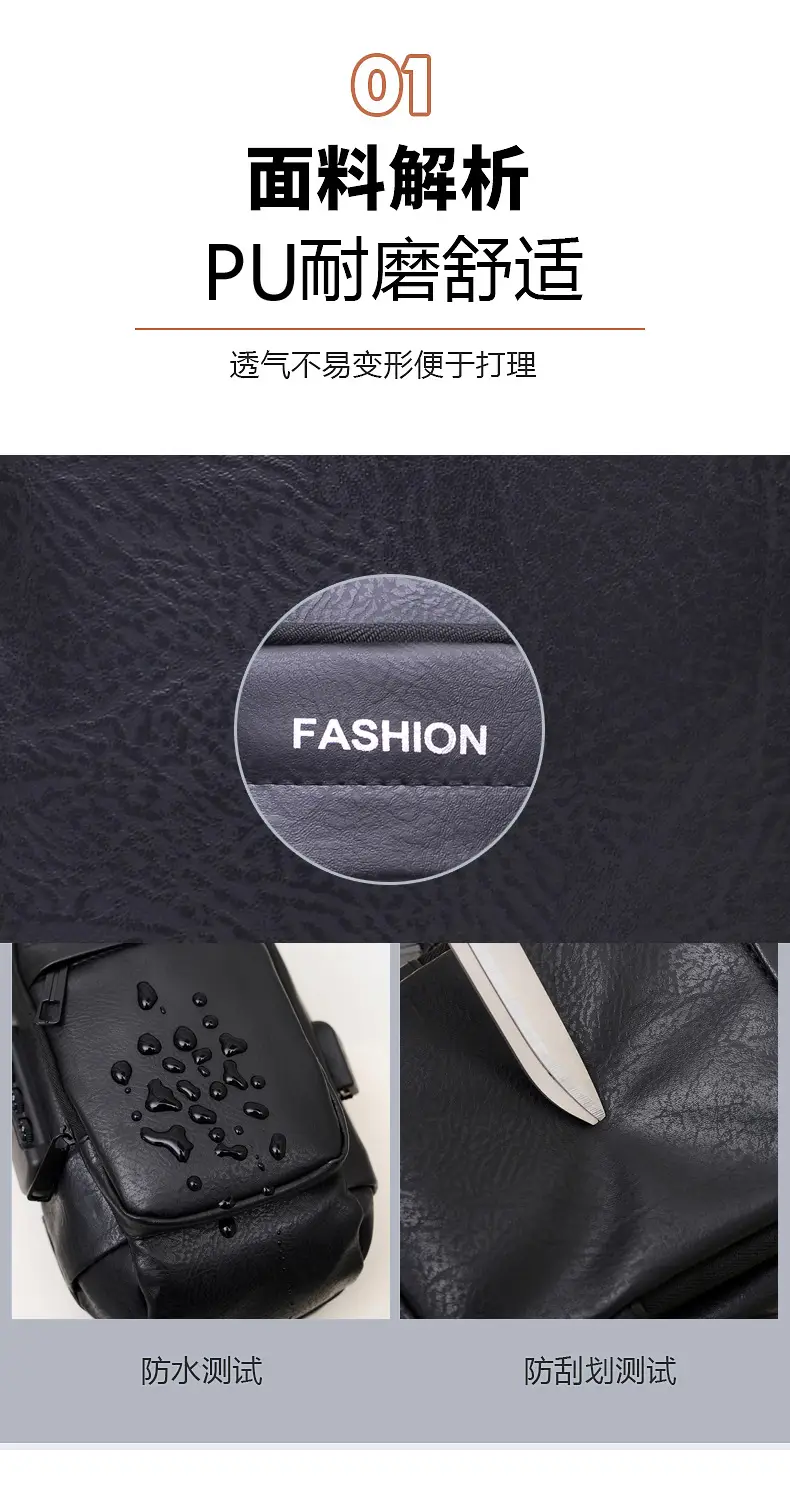 Men's Fashion Multi-Color Chest Bag Messenger Shoulder Backpack — feature 18