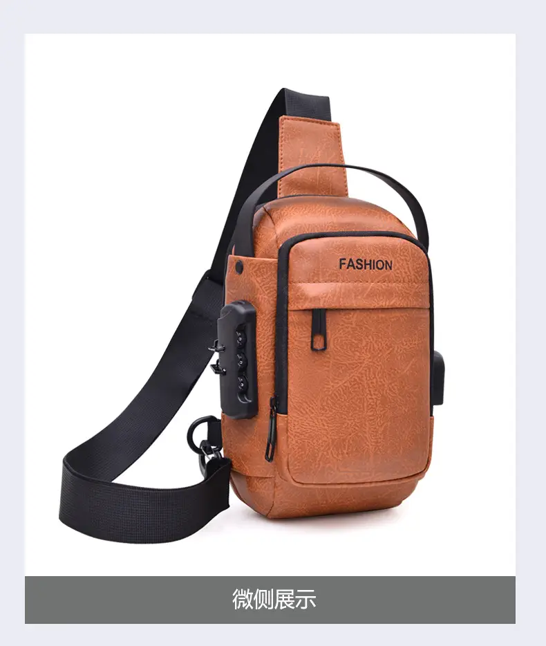 Men's Fashion Multi-Color Chest Bag Messenger Shoulder Backpack — feature 30