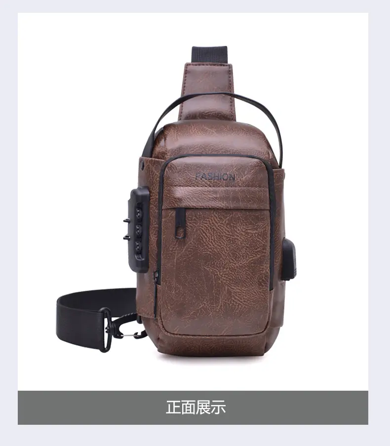 Men's Fashion Multi-Color Chest Bag Messenger Shoulder Backpack — feature 31