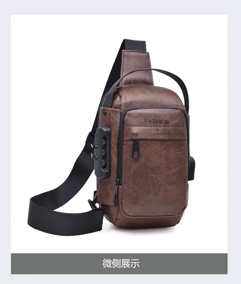Men's Fashion Multi-Color Chest Bag Messenger Shoulder Backpack — feature 32