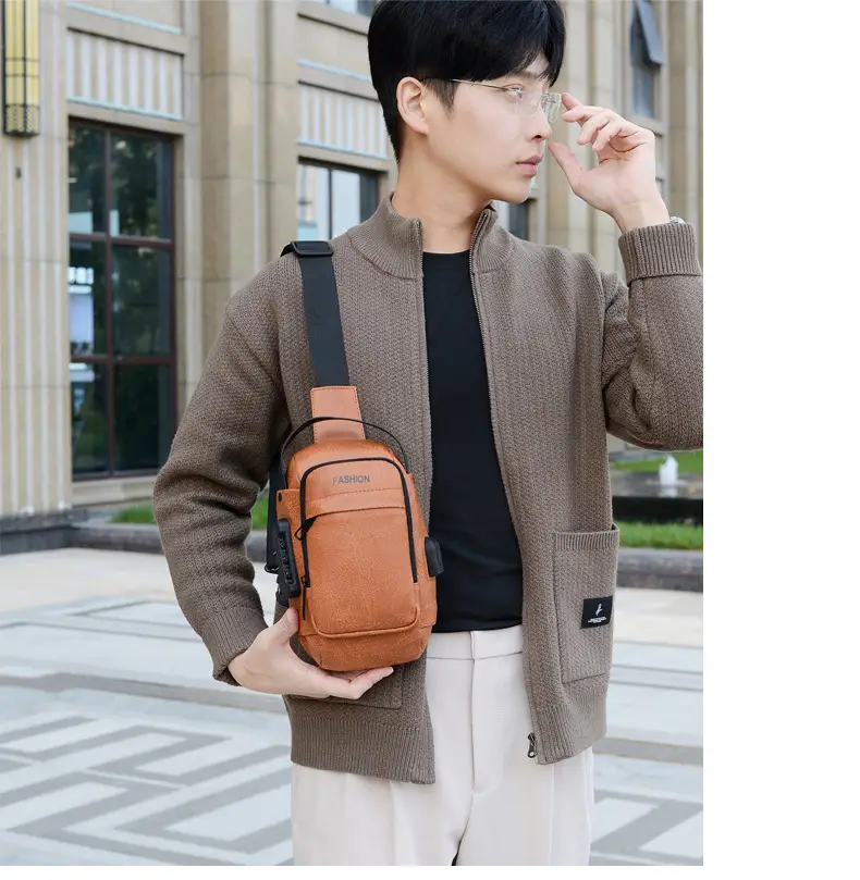 Men's Fashion Multi-Color Chest Bag Messenger Shoulder Backpack — feature 6
